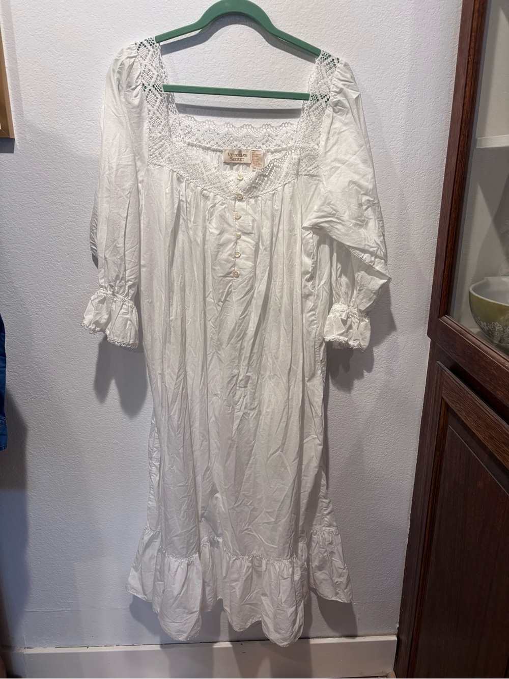 Victoria's Secret Vintage White Cotton Night Gown Large